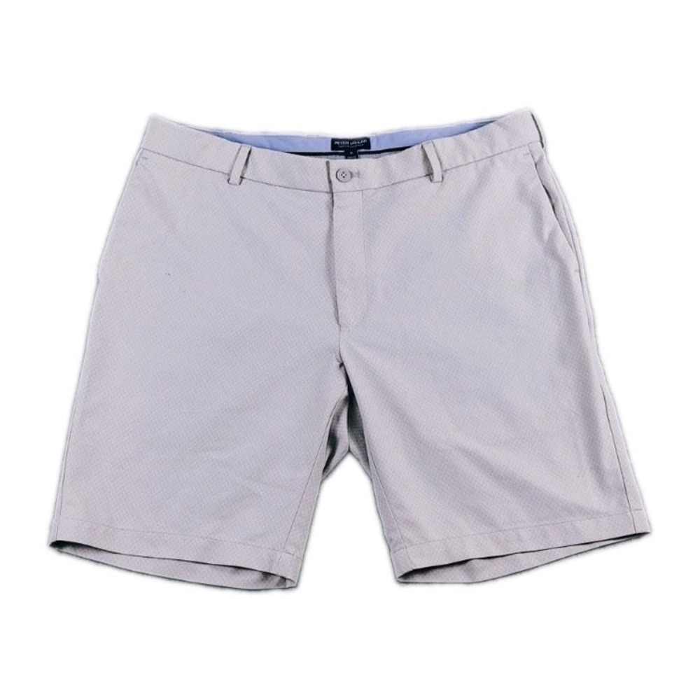 Peter Millar Crown Crafted Golf Chino Geometric Print Shorts Men's 36X8 Gray